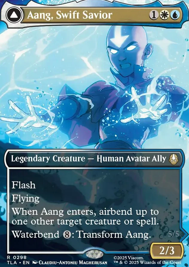 Aang, Swift Savior // Aang and La, Ocean's Fury [ #0298 Borderless ] (TLA-R) - Image 2