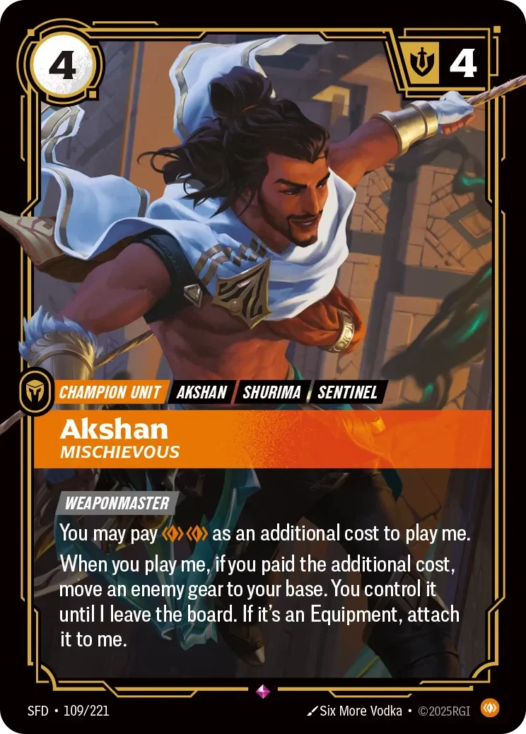 Akshan - Mischievous - 109/221 (SFD) Rare