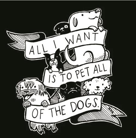 ALL I WANT IS TO PET ALL OF THE DOGS STICKER