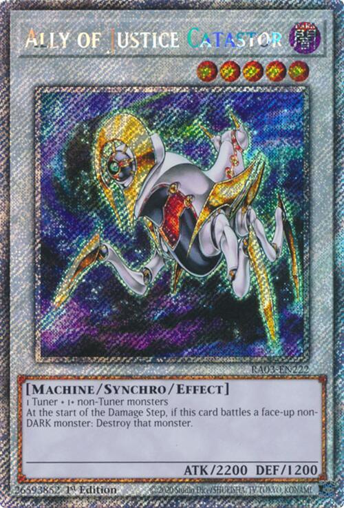 Ally of Justice Catastor (RA03-EN222) Platinum Secret Rare - Near Mint 1st Edition