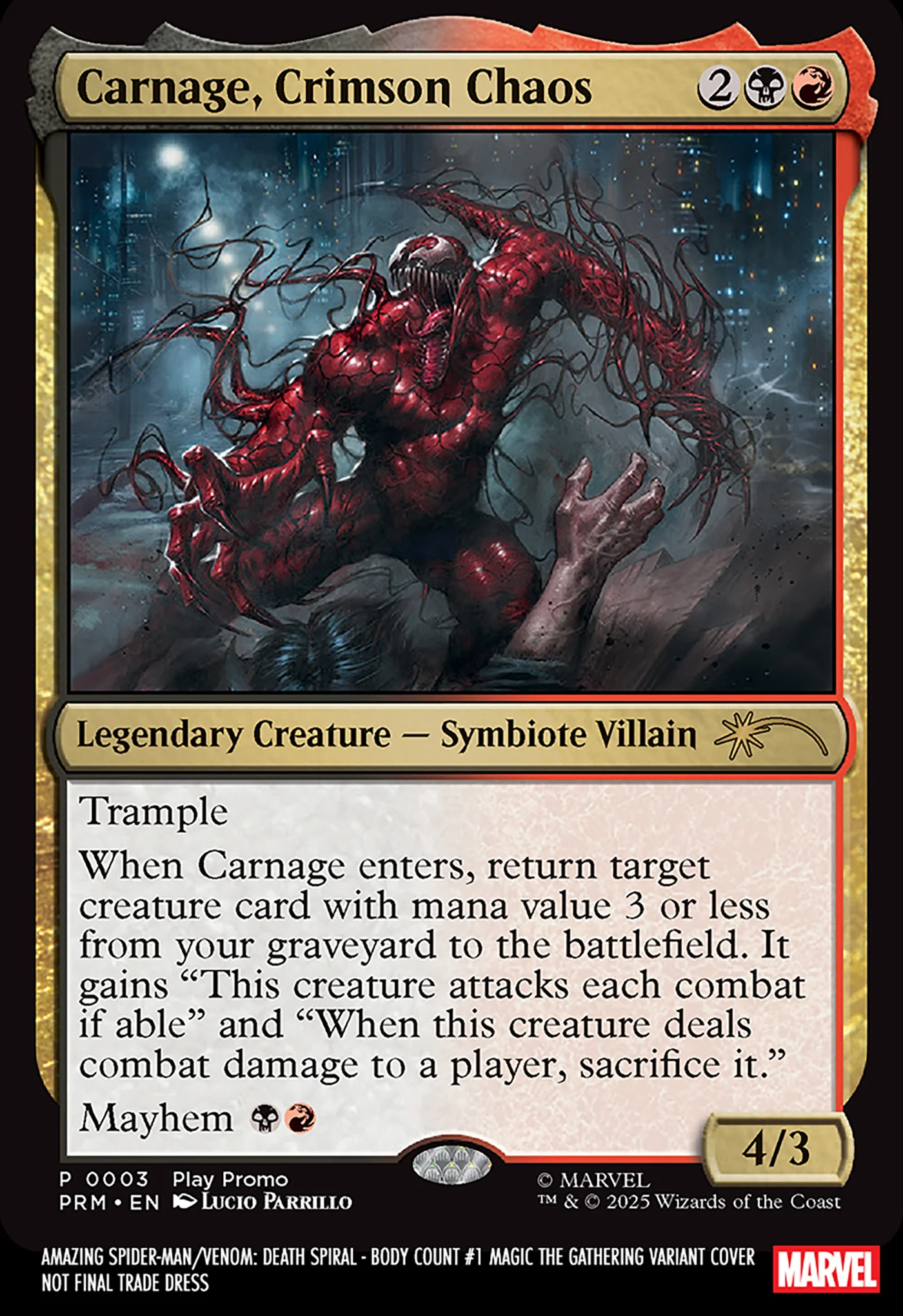 AMAZING SPIDER-MAN/VENOM: DEATH SPIRAL - BODY COUNT #1 LUCIO PARRILLO MAGIC: THE GATHERING VARIANT [DS]