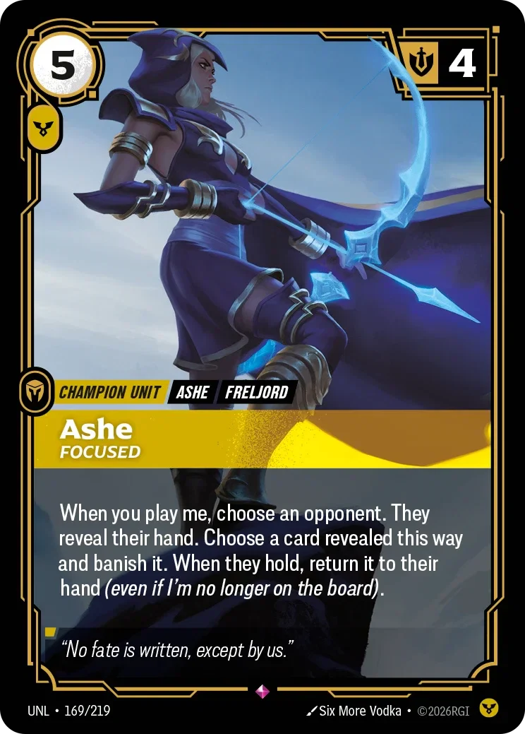 Ashe - Focused - 169/219 (UNL)  Rare