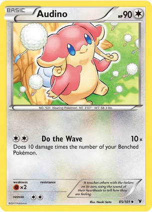 Audino - 85/101 (NVI) Uncommon - Light Play Reverse Holofoil