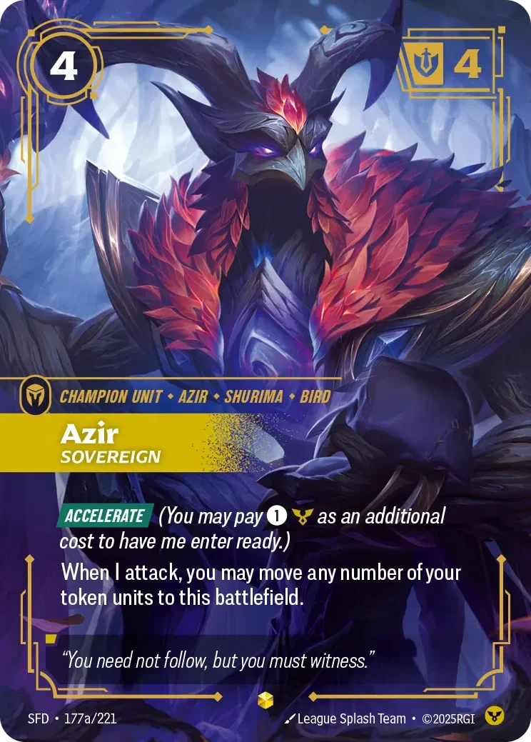 Azir - Sovereign (Alternate Art) - 177a/221 (SFD) Showcase