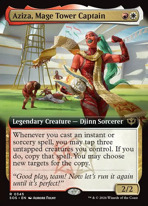 Aziza, Mage Tower Captain [ #0345 Extended Art ] (SOS-R)
