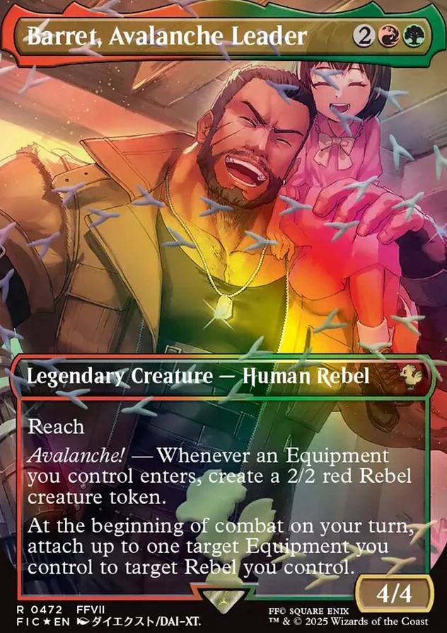 Barret, Avalanche Leader [ #0472 Borderless Chocobo Track Foil ] (FIC-R)