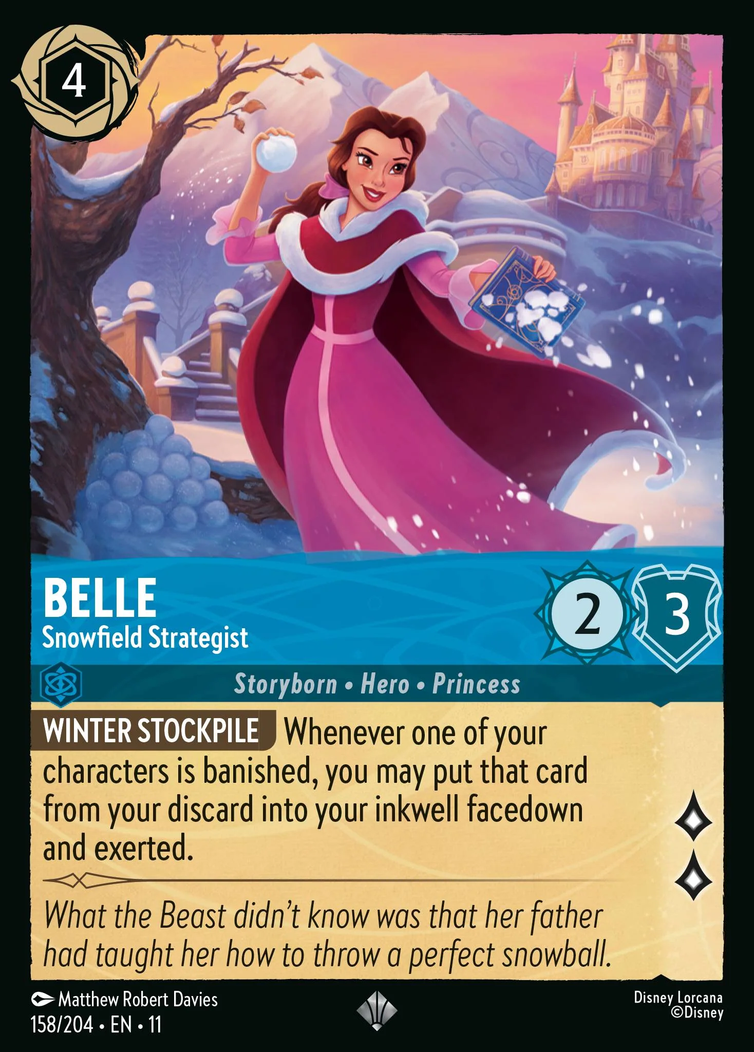 Belle - Snowfield Strategist (158/204 - Winterspell)  Super Rare