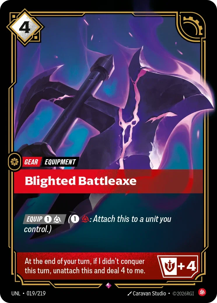 Blighted Battleaxe - 019/219 (UNL)  Rare