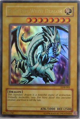 Blue-Eyes White Dragon (LOB-001) Unlimited - Moderate Play - Image 2