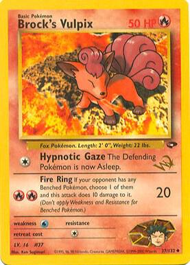 Brock's Vulpix (37/132) WotC Stamped Promo Light Play