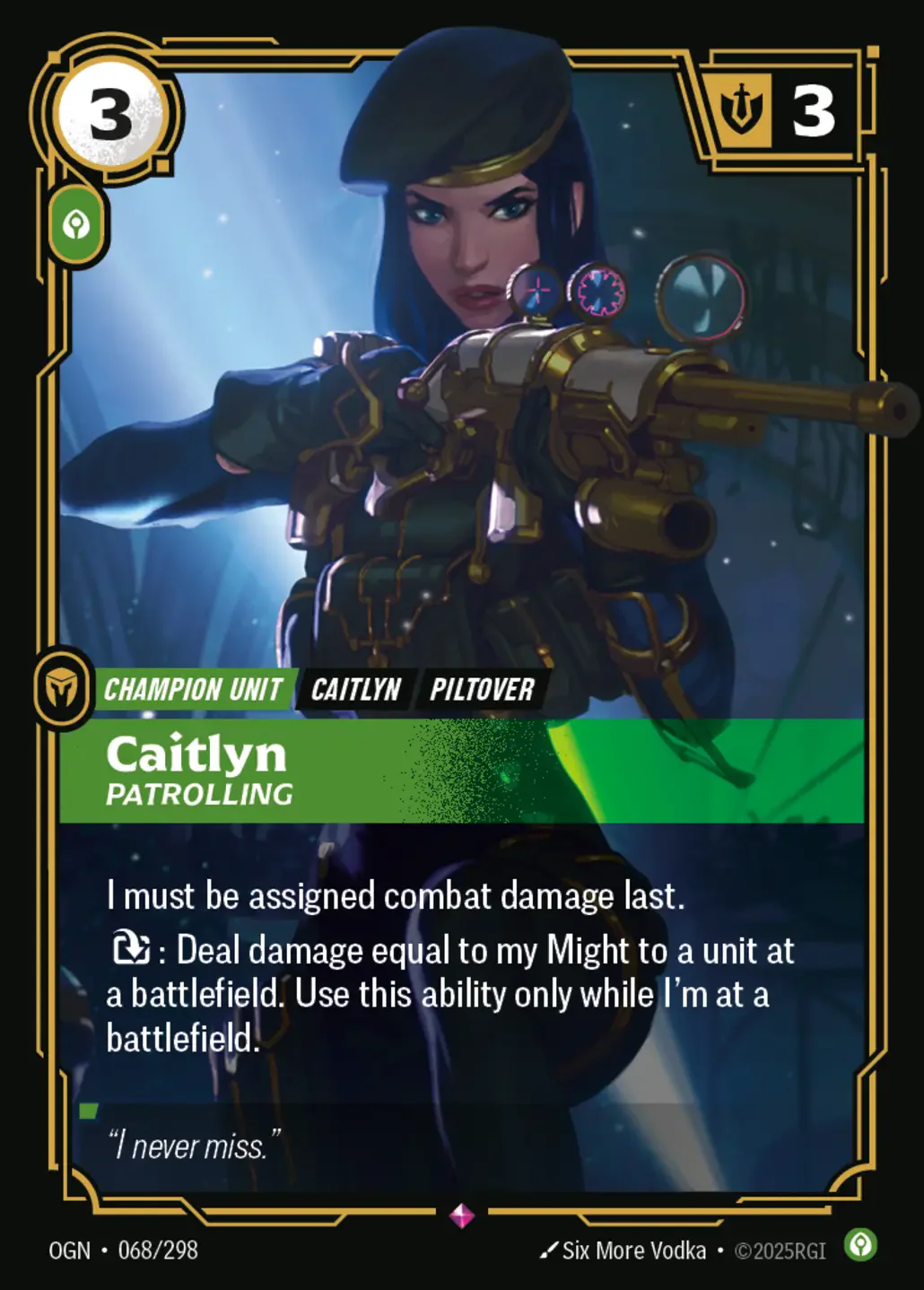 Caitlyn - Patrolling - 068/298 (OGN) Rare
