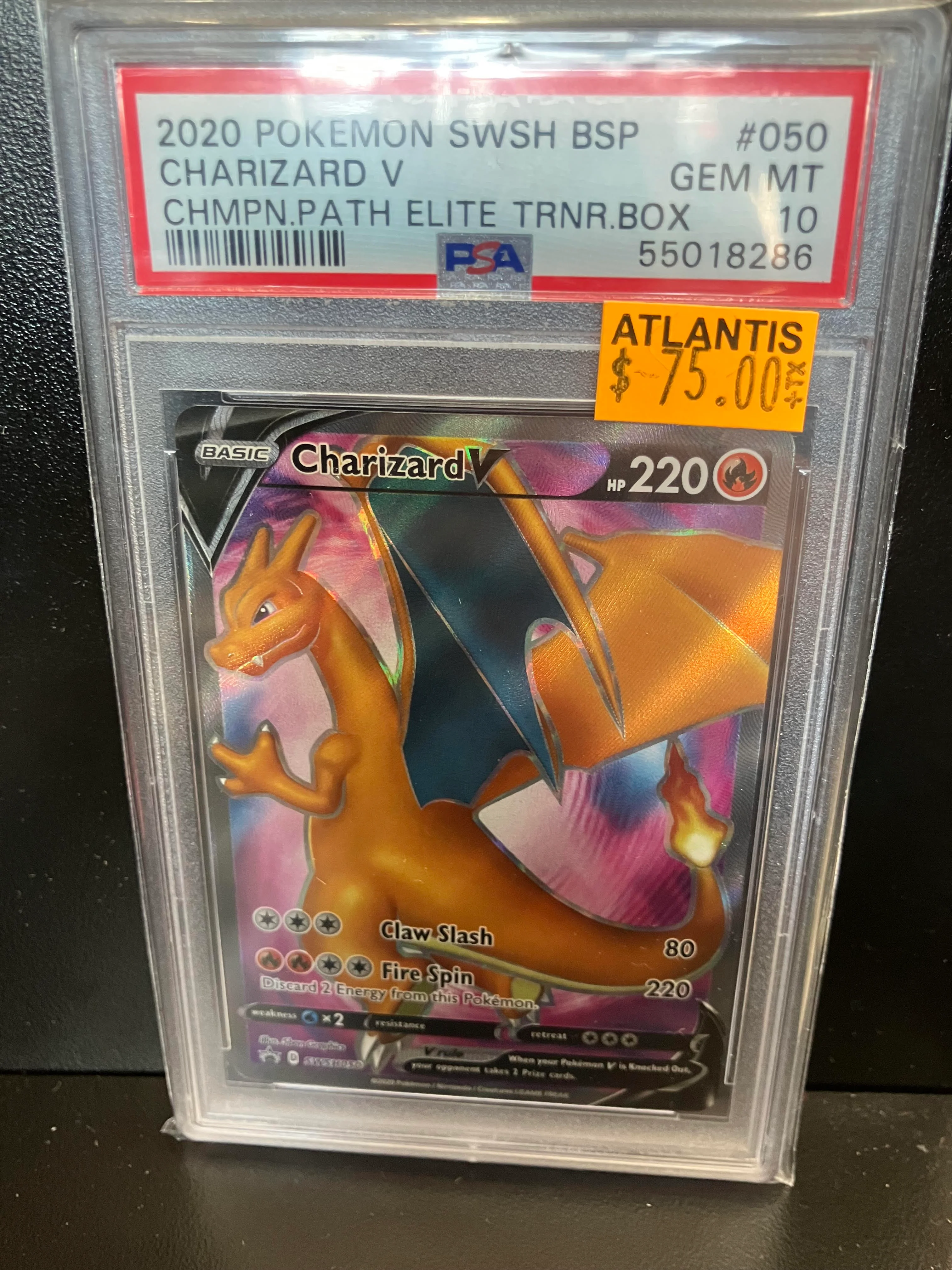 Charizard V - SWSH050 (SWSH:PR) Promo - Near Mint Holofoil (Graded - PSA 10) - Image 3