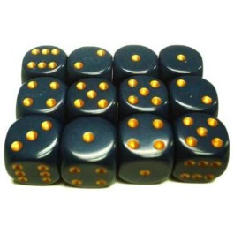 CHX25626: Opaque - 16mm D6 Dusty Blue/Copper (12)