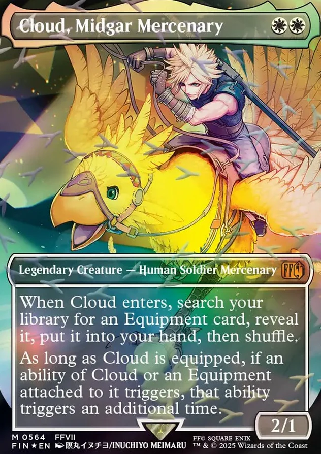 Cloud, Midgar Mercenary [ #0564 Borderless Chocobo Track Foil ] (FIN-M)