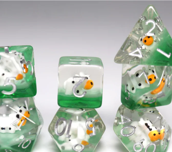 Grazing Cow RPG Dice Set