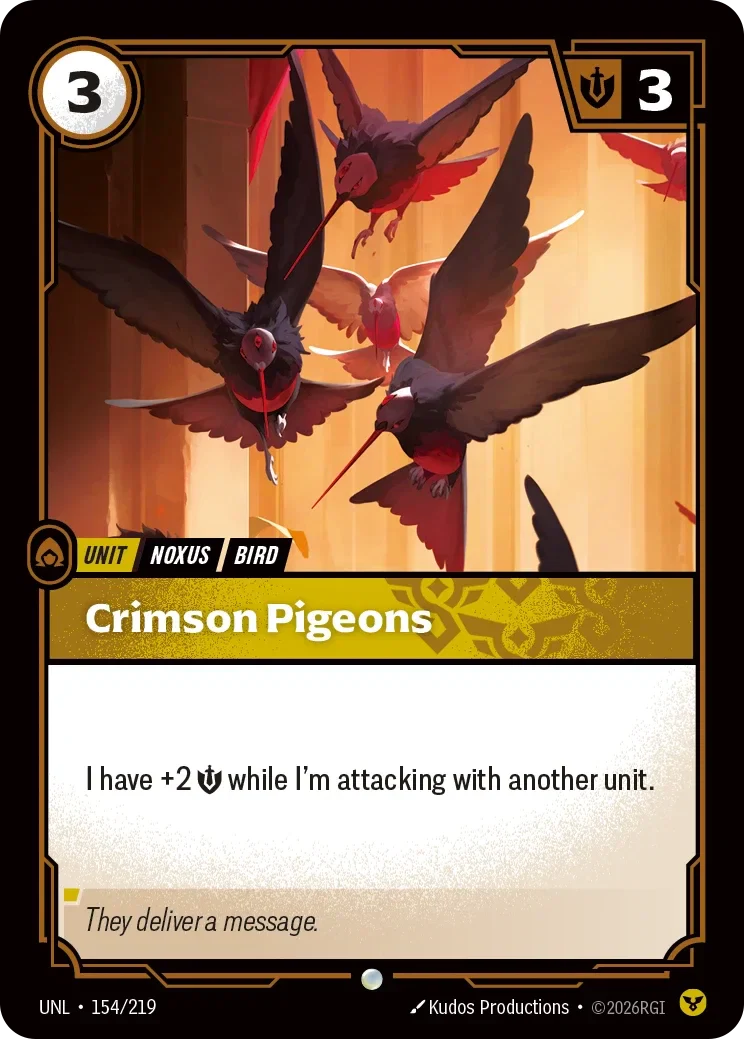 Crimson Pigeons - 154/219 (UNL)  Common