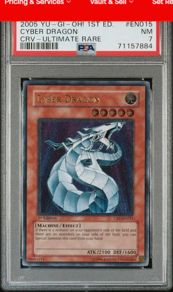 Cyber Dragon (CRV-EN015) Ultimate Rare - 1st Edition (Graded - PSA 7)