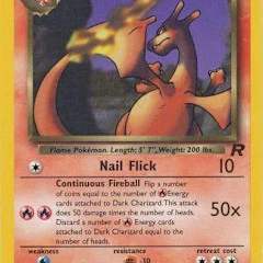 Dark Charizard - 21/82 (TR)  Rare - 1st Edition Heavy Play