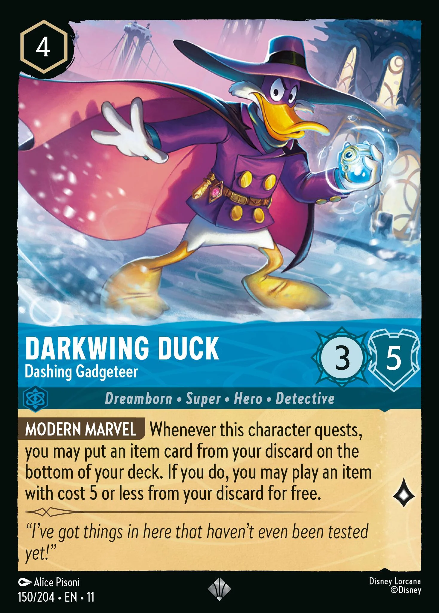 Darkwing Duck - Dashing Gadgeteer (150/204 - Winterspell)  Super Rare