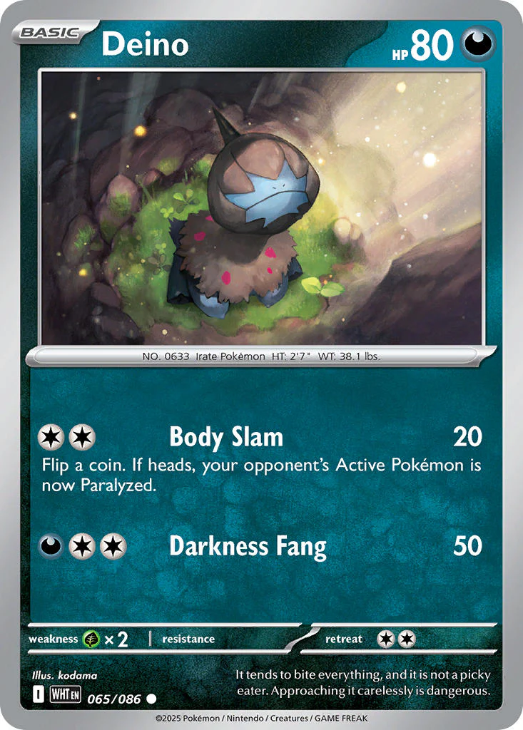 Deino (Master Ball Pattern) - 065/086 (WHT) Common