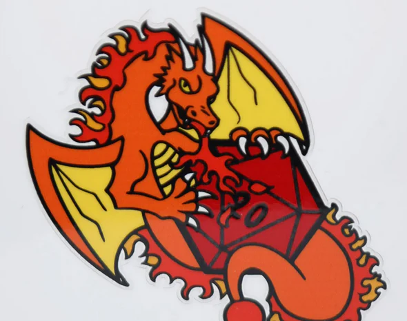 Dice Dragon Sticker: Fire