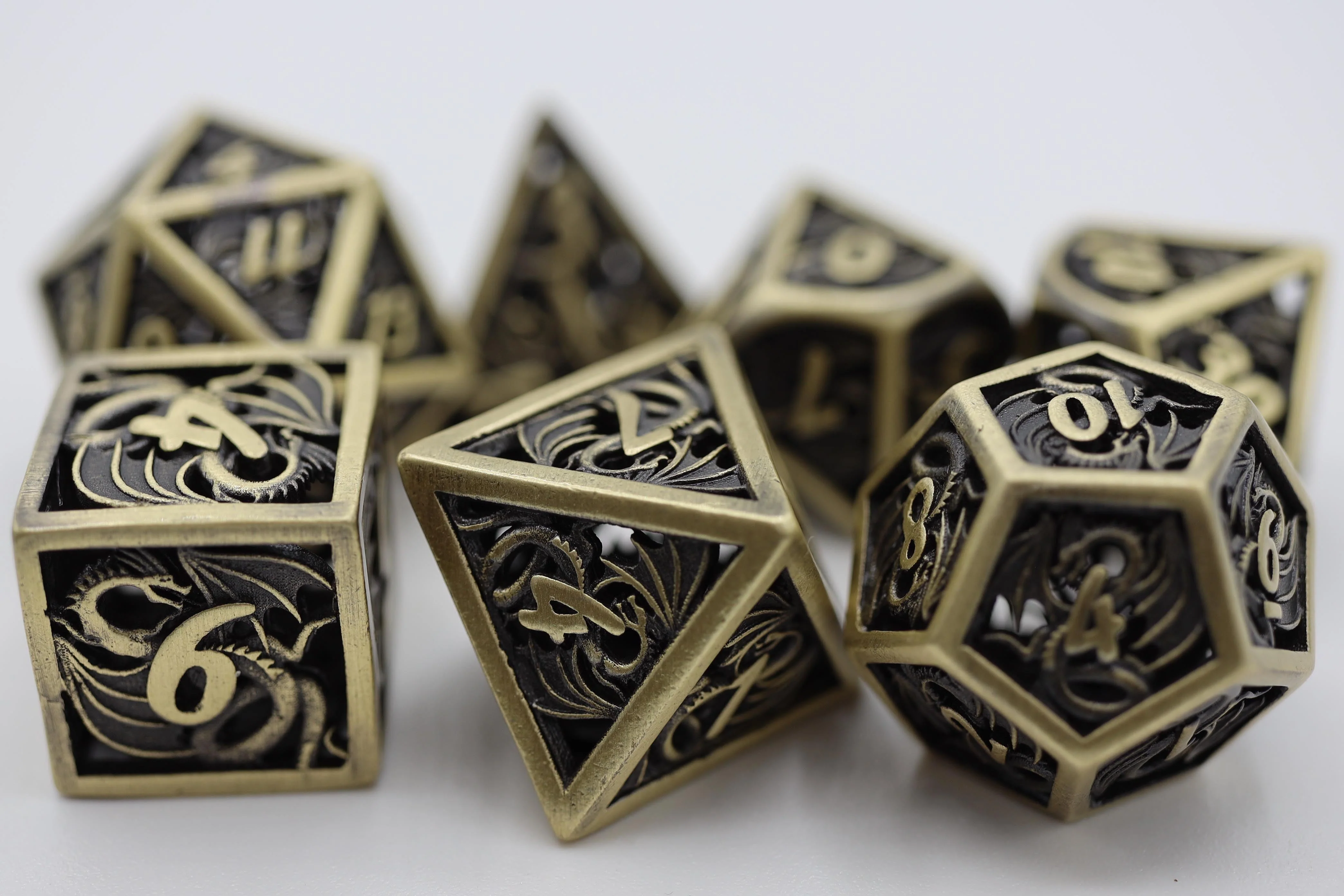 Dragon Essence: Bronze - Hollow Metal RPG Dice Set