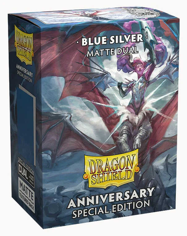 Dragon Shield: Standard - Dual Matte: Cobalt / Silver 100 Count - Image 2