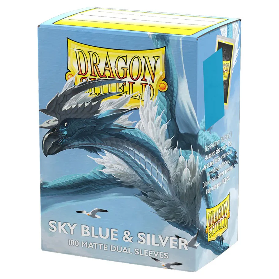 Dragon Shield: Standard - Dual Matte: Sky Blue & Silver 100 Count