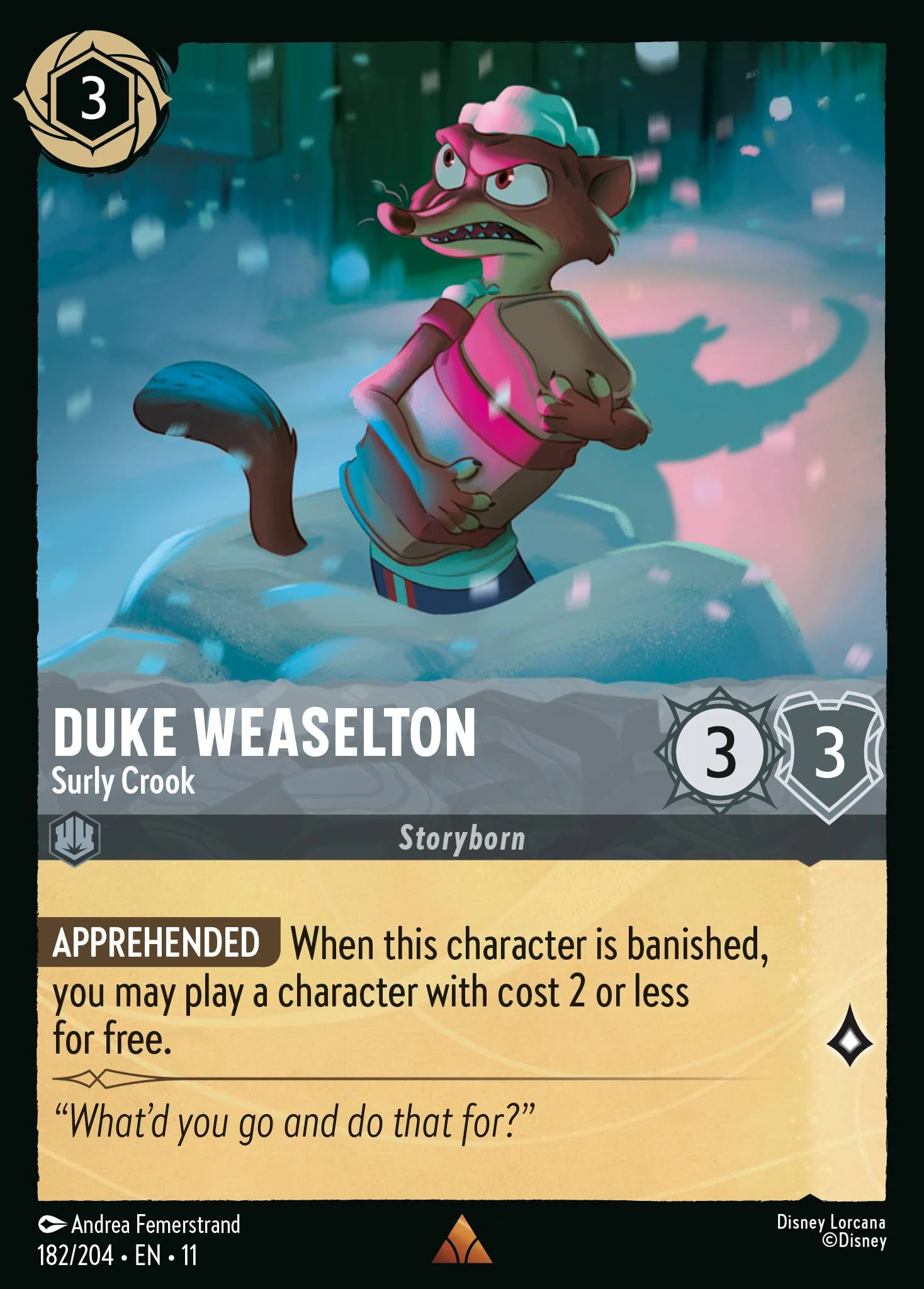 Duke Weaselton - Surly Crook (182/204 - Winterspell)  Rare