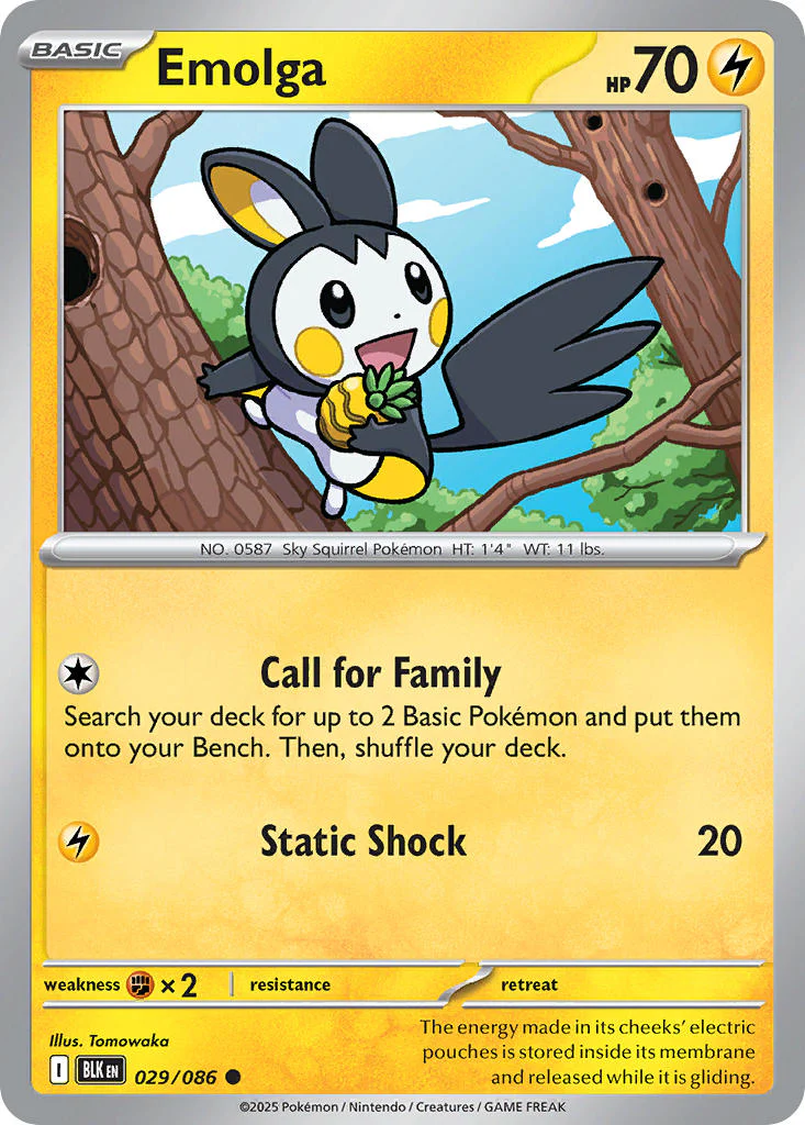 Emolga (Master Ball Pattern) - 029/086 (BLK) Common