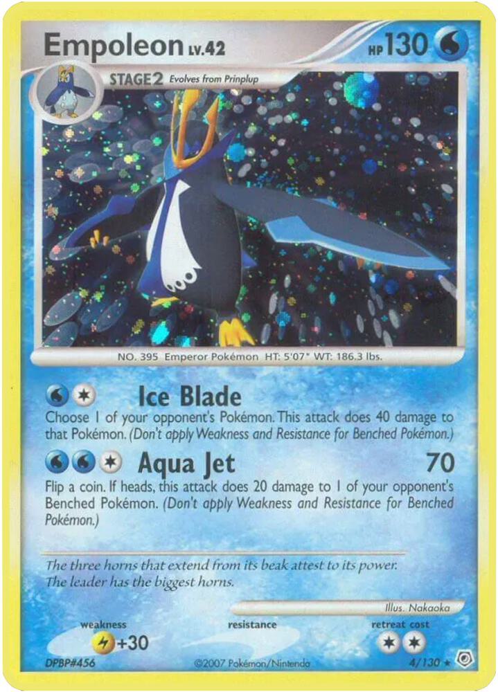 Empoleon LV 42 - 4/130 (DP) Holo Rare - Light Play