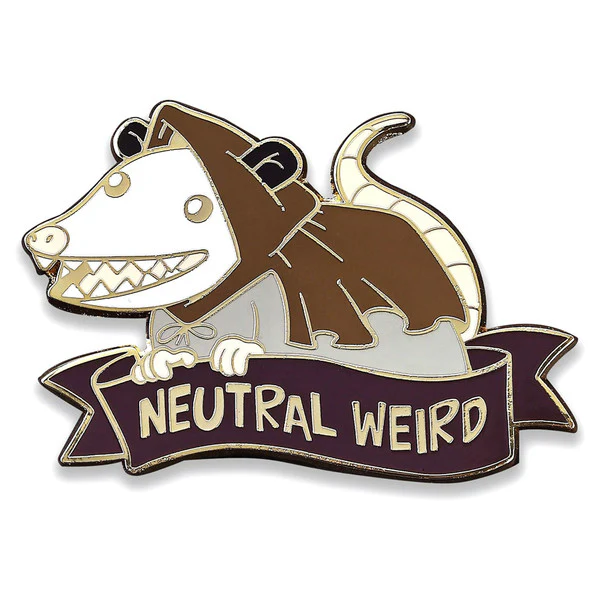 HPG PN048: Enamel Pin - Alternative Alignments: Neutral Weird Opossum