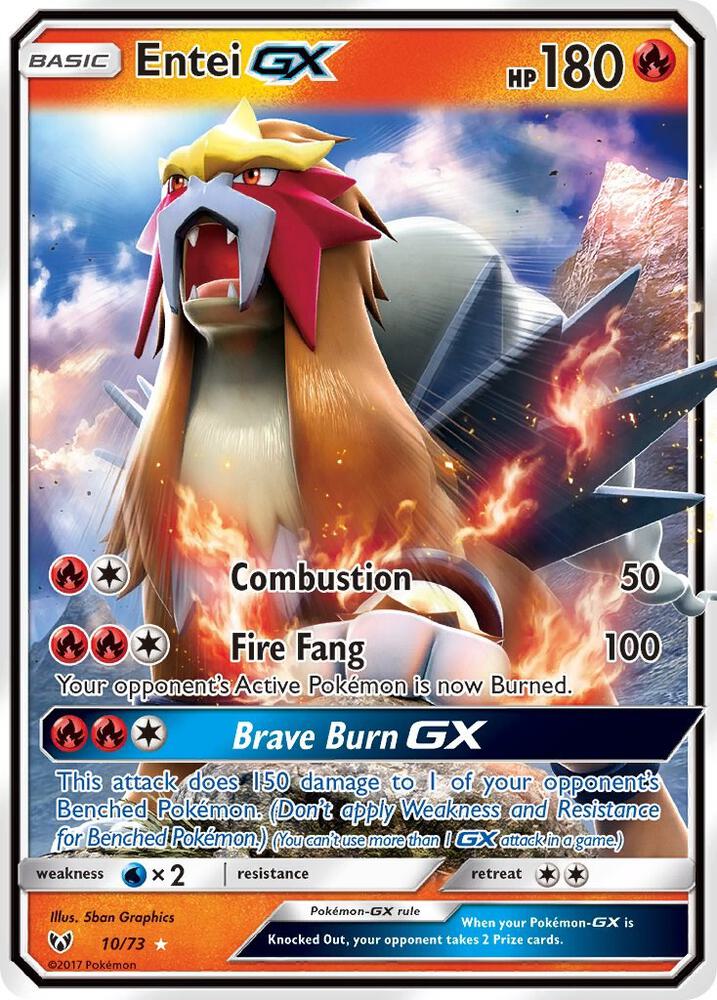 Entei GX - 10/7 (SHL) Ultra Rare - Near Mint Holofoil