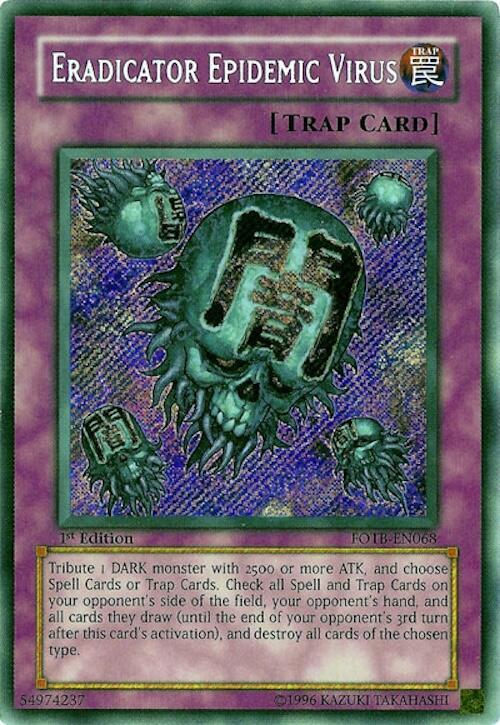 Eradicator Epidemic Virus (FOTB-EN068) Secret Rare Near Mint Unlimited