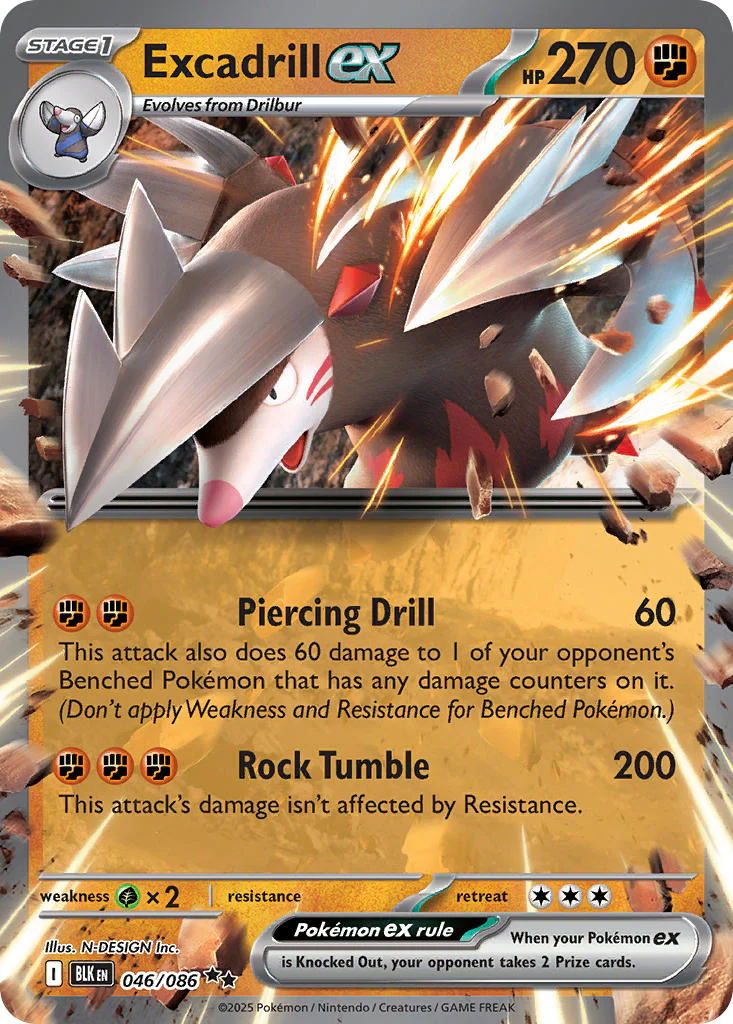 Excadrill ex - 046/086 (BLK) Double Rare