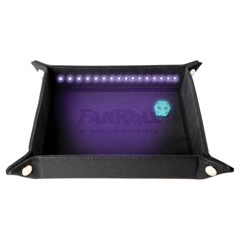 FanRoll by MDG: Folding Dice Tray - Blacklight & d20: Black - Image 2