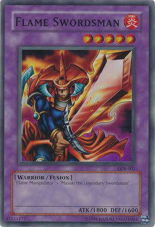 Flame Swordsman (LOB-003) Super Rare Unlimited Light Play