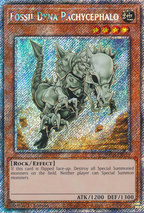 Fossil Dyna Pachycephalo (RA03-EN195) Platinum Secret Rare - Near Mint 1st Edition