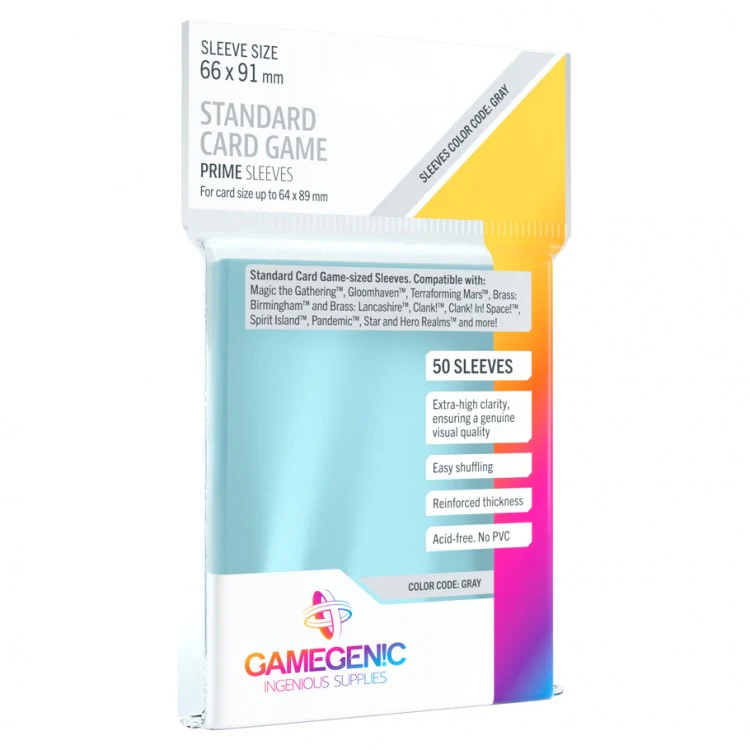 GameGenic: Prime Board Game Sleeves - Standard Card Game (Gray 50ct) (OOP) - Image 2