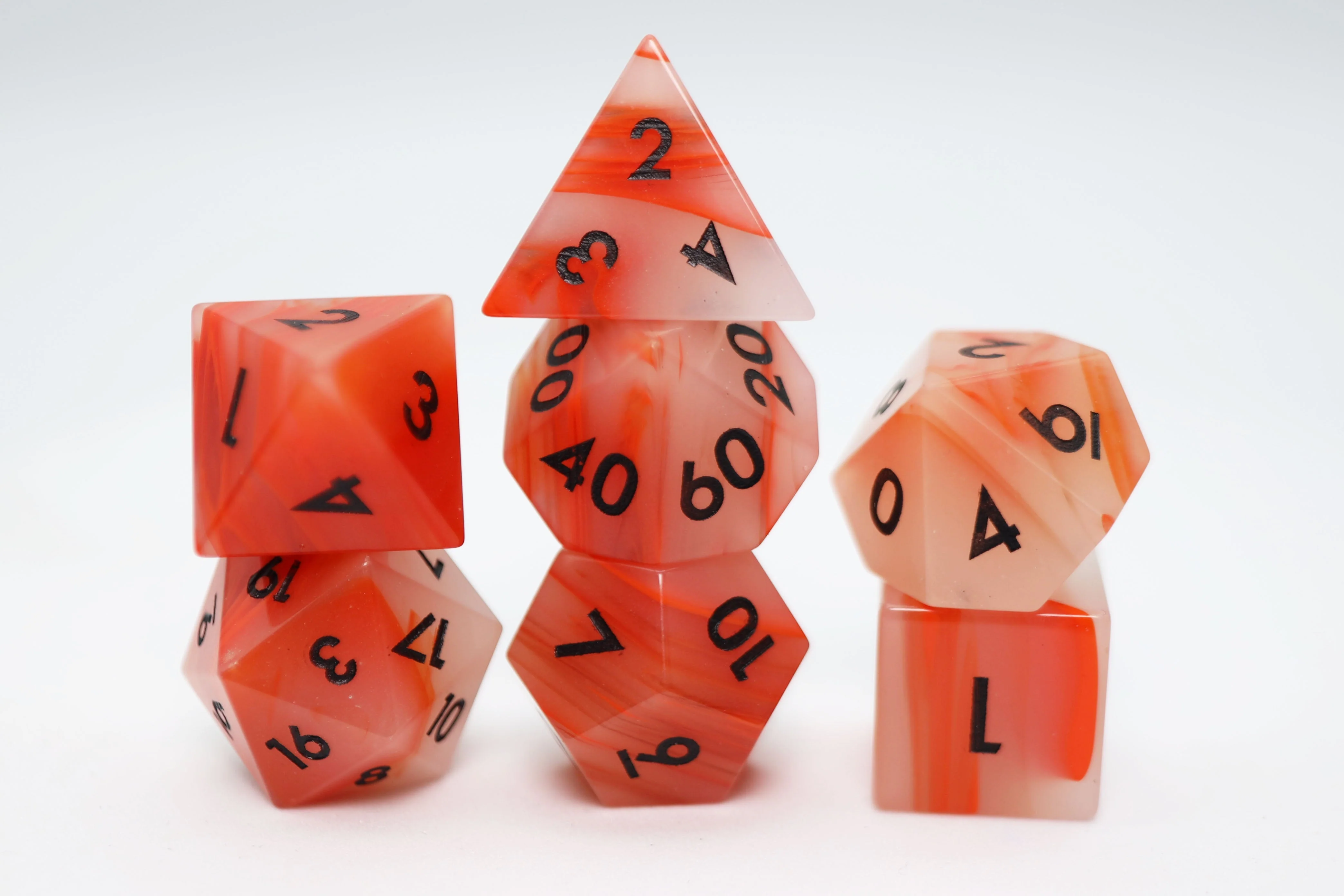 Gemstone Dice - Red Agate Engraved (7)