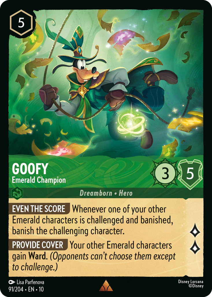 Goofy - Emerald Champion (091/204 - Whispers in the Well) Rare