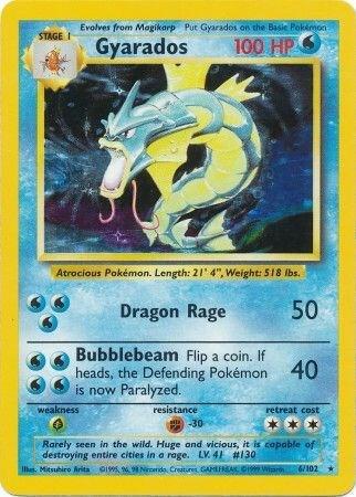 Gyarados - 6/102 (BS) Holo Rare - Moderate Play Revised Unlimited