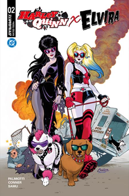 HARLEY QUINN X ELVIRA #2 CVR A AMANDA CONNER DOGS - Image 2