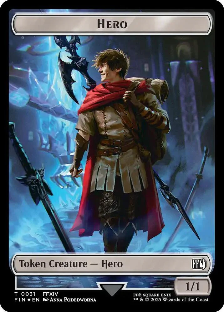 Hero (#31) // Wizard (#35) Double-Sided Token (FIN-T) Surge Foil Near Mint