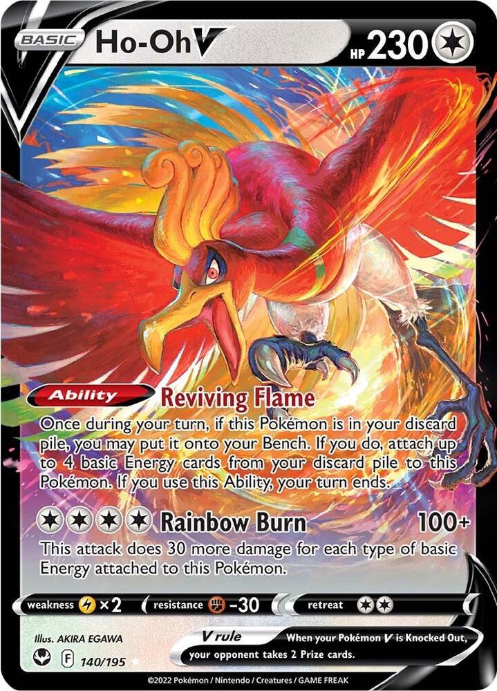 Ho-Oh V - 140/195 (SWSH12) Ultra Rare - Moderate Play Holofoil