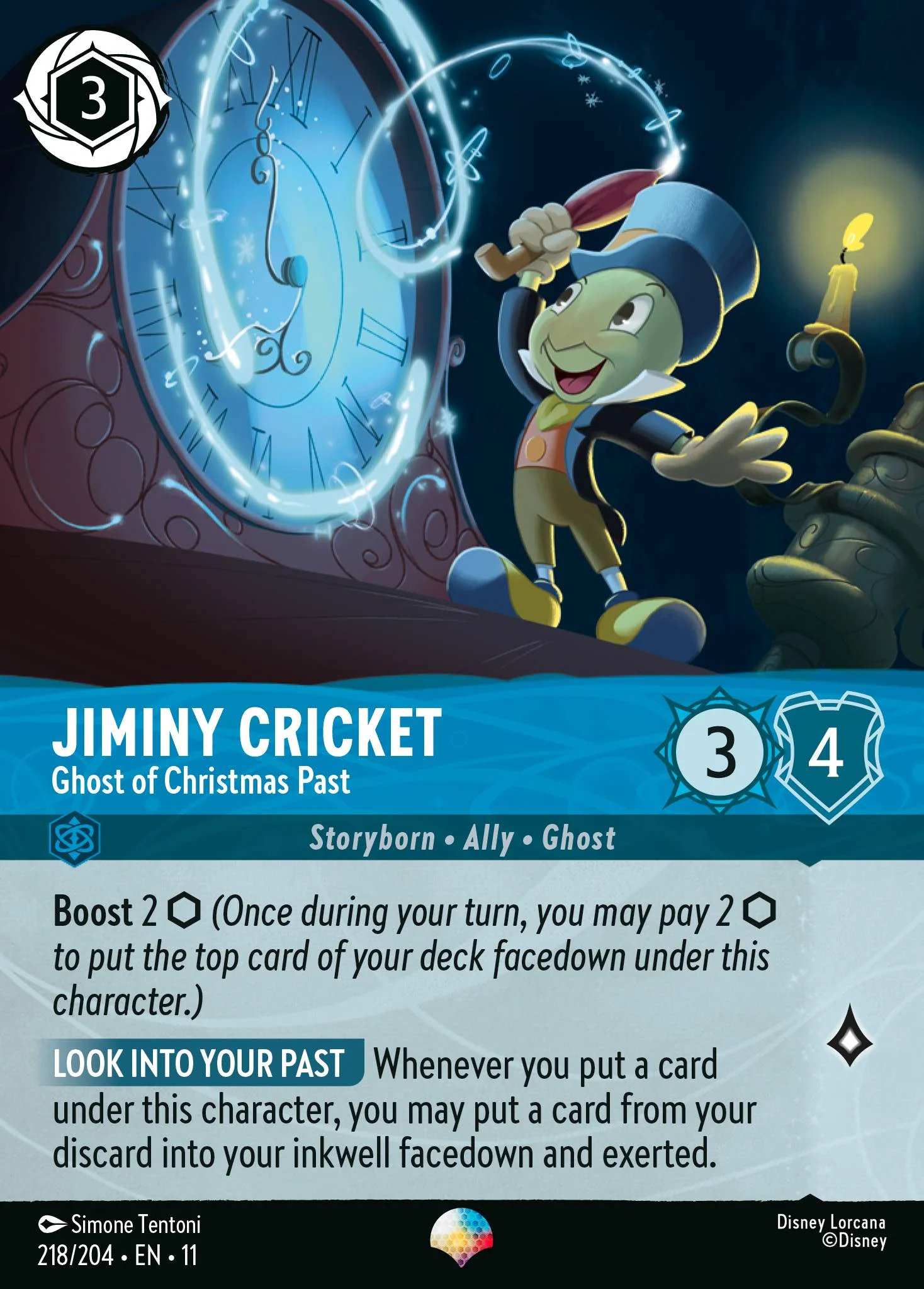 Jiminy Cricket - Ghost of Christmas Past  (218/204 - Winterspell)  Epic