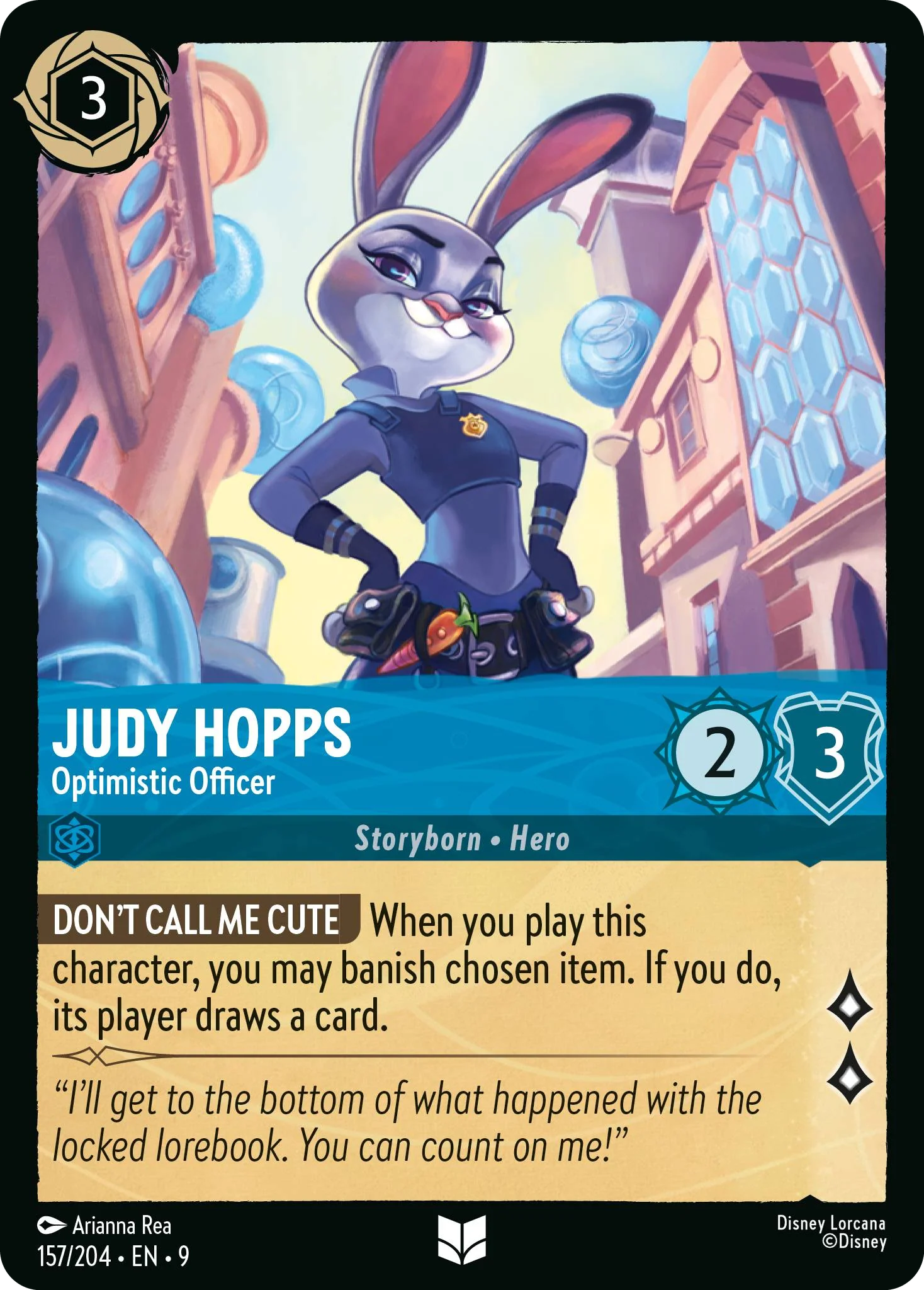 Judy Hopps - Optimistic Officer (Fabled - 157/204)  Uncommon
