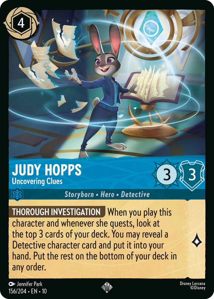 Judy Hopps - Uncovering Clues (156/204 - Whispers in the Well) Super Rare