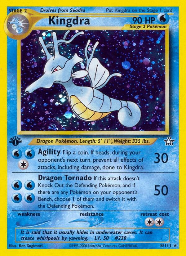 Kingdra 8/111 (N1) Holo Rare - Moderate Play Unlimited Holofoil