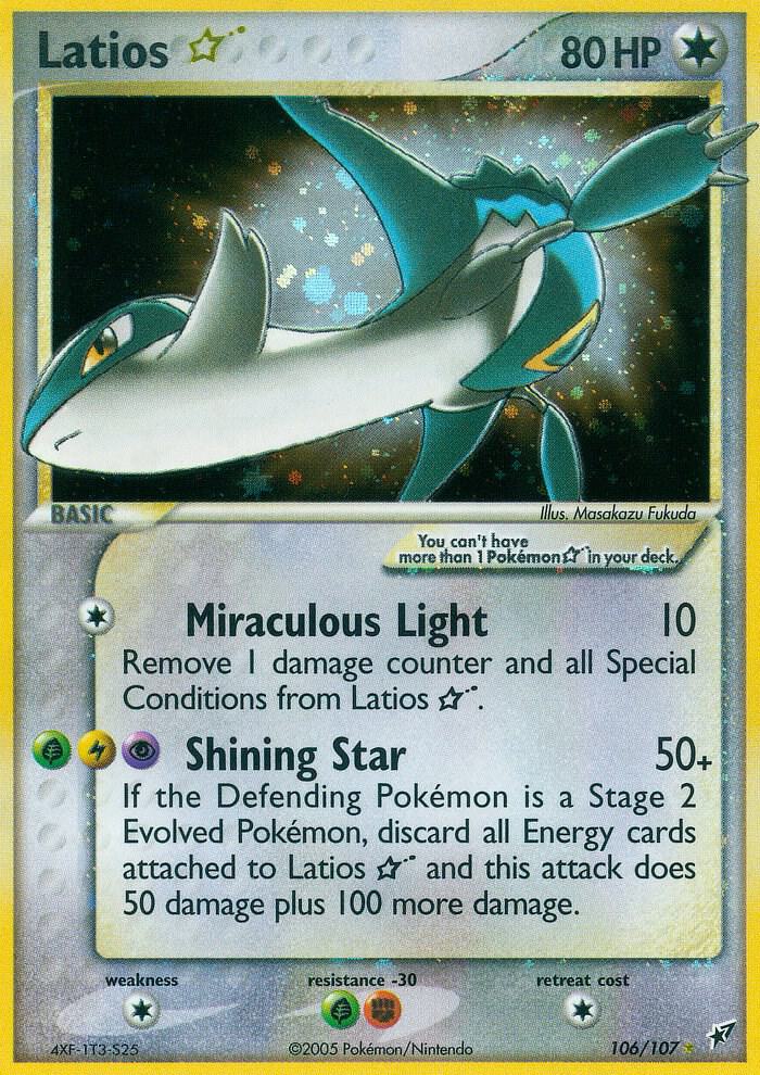 Latios (Gold Star) - 106/107 (DX) Ultra Rare Lightly Damaged Holofoil